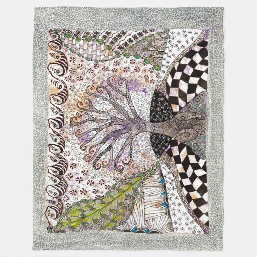 Lavender Tree Blanket Fleece Deken (Voorkant)