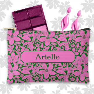 Lavender Tropical Floral on Green Etui