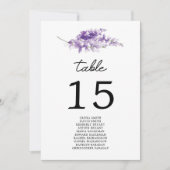 Lavender Trouwlocatie Plattegrond Tafelnummer (Voorkant)