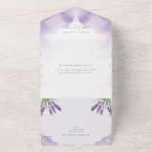 Lavender Tuin Bruiloft met RSVP All In One Uitnodiging (Buitenkant)