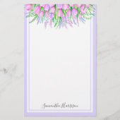 Lavender Tulips Bouquet Spring Vibes Floral Briefpapier (Voorkant)