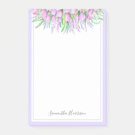 Lavender Tulips Bouquet Spring Vibes Floral Post-it® Notes (Voorkant)