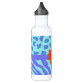 Lavender & Turquoise Zebra & Cheetah Oranje Flower Waterfles (Links)