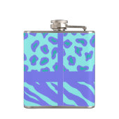 Lavender Turquoise Zebra Leopard Monogram Initiaal Heupfles (Achterkant)