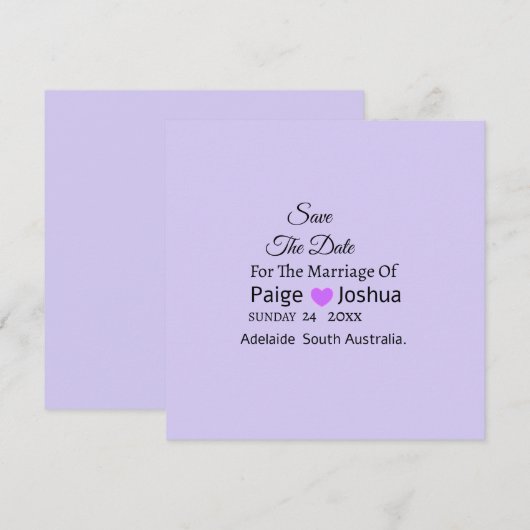 Lavender Twist Moderne Typografie Bruiloft  Feestdagenkaart (Voorkant / Achterkant)