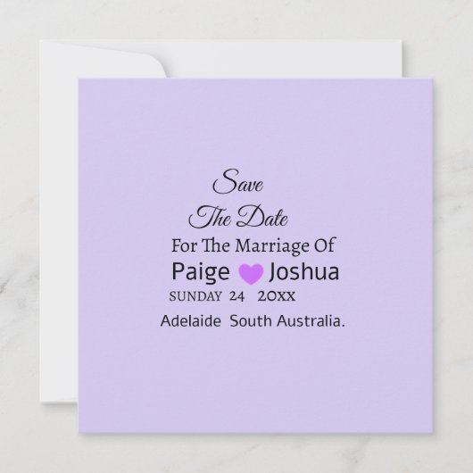 Lavender Twist Moderne Typografie Bruiloft  Feestdagenkaart (Voorkant)