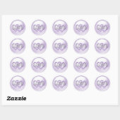 Lavender Two Hearts Intertwined Wedding Ronde Sticker (Vel)