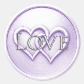 Lavender Two Hearts Intertwined Wedding Ronde Sticker (Voorkant)