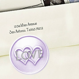 Lavender Two Hearts Intertwined Wedding Ronde Sticker
