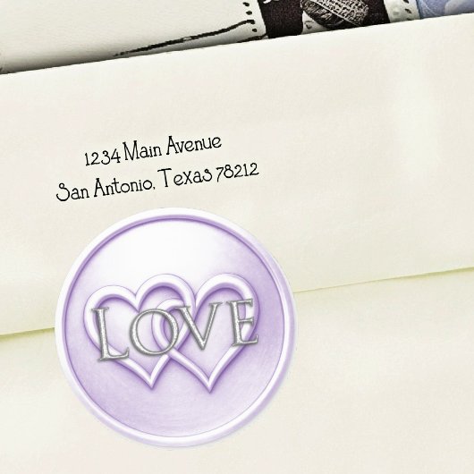 Lavender Two Hearts Intertwined Wedding Ronde Sticker