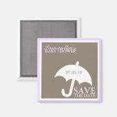 Lavender Umbrella Baby shower Magneet (Voorkant / Achterkant)