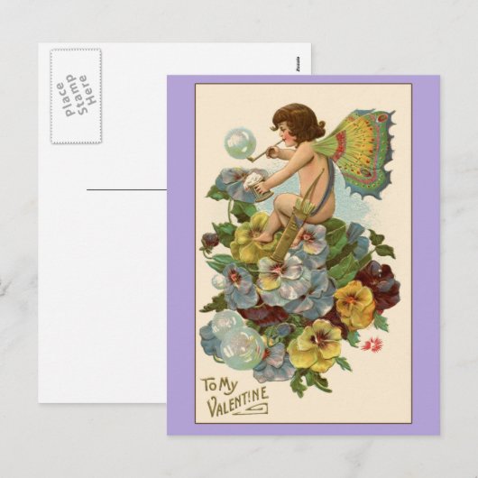 Lavender  Valentijn Card Feestdagenkaart (Voorkant / Achterkant)