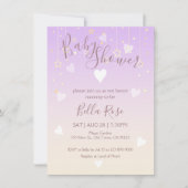 Lavender Vanilla Star Heart Baby shower Kaarten (Voorkant)