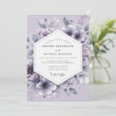 Lavender Vaporous Bloom Wedding Kaart (Staand voorkant)