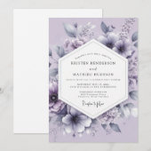 Lavender Vaporous Bloom Wedding Kaart (Voorkant / Achterkant)