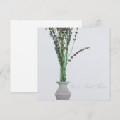 Lavender Vase Minimalism Jouw tekst Flat Kaart (Voorkant / Achterkant)