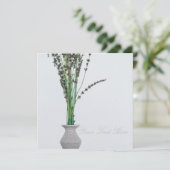Lavender Vase Minimalism Jouw tekst Flat Kaart (Staand voorkant)