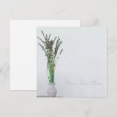 Lavender Vase Minimalism Jouw tekst Flat Kaart (Voorkant / Achterkant)