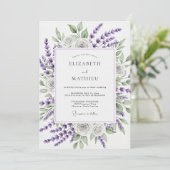 Lavender Verdant Spring Wedding Kaart (Staand voorkant)