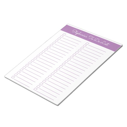 Lavender Vertical 8.5x11 Two Column Checklist Notitieblok (Schuin)