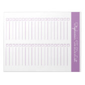 Lavender Vertical 8.5x11 Two Column Checklist Notitieblok (Voorkant)