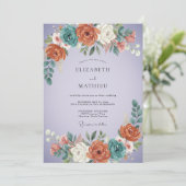 Lavender Vibrant Boho Wedding Kaart (Staand voorkant)