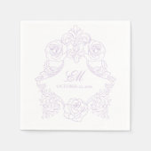 Lavender Victorian Crest Monogram Wedding Servet (Voorkant)