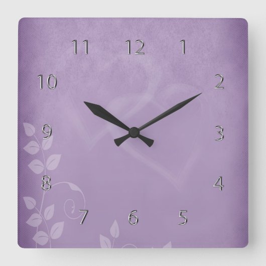 Lavender vierkante klok (Voorkant)
