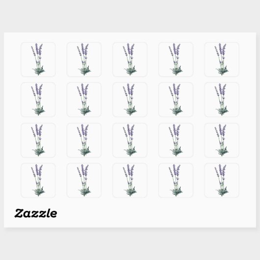 Lavender Vierkante Sticker (Vel)