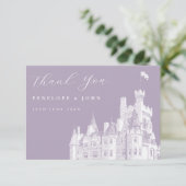 Lavender Vintage Castle Destination Wedding  Bedankkaart (Staand voorkant)
