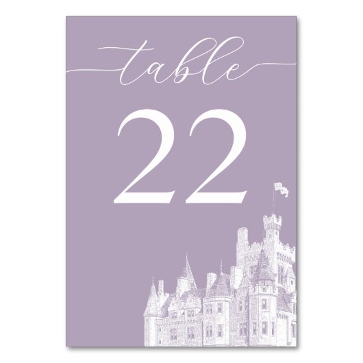 Lavender Vintage Castle Destination Wedding Kaart (Voorkant)