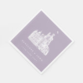 Lavender Vintage Castle Illustration Wedding Servet (Hoek)