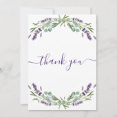 Lavender violet bloemen bedankt je kaartje kaart (Voorkant)