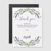 Lavender violet bloemen dank je magnetische kaart uitnodiging (Voorkant / Achterkant)