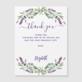 Lavender violet bloemen dank je magnetische kaart uitnodiging (Voorkant)