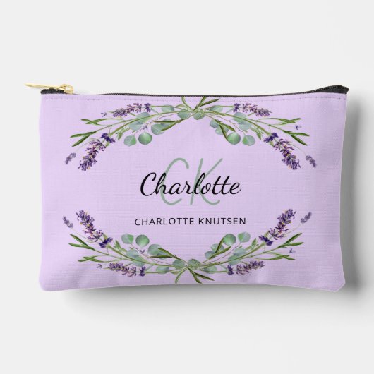 Lavender violet bloemen monogram etui (Voorkant)