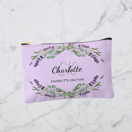 Lavender violet bloemen monogram etui