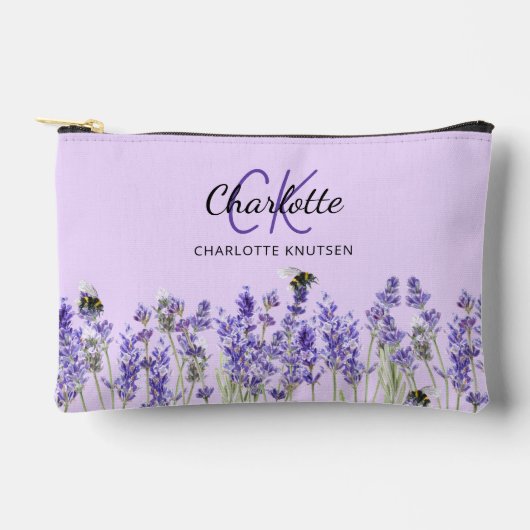 Lavender violet bloemen monogram etui (Voorkant)