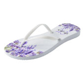 Lavender violet bloemen monogram teenslippers (Schuin)
