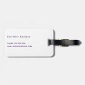 Lavender violet bloemen monogram wit bagagelabel (Achterkant horizontaal)