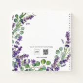 Lavender violet eucalyptus floral script notitieboek (Achterkant)