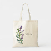 Lavender violet eucalyptus greenery bloemen tote bag (Achterkant)