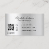 Lavender violet eucalyptus greenery Silver QR-code Visitekaartje (Achterkant)