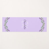 Lavender violet florals noemt monogram initiaal yogamat (Voorkant (horizontaal))