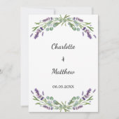Lavender violet florals wedding bedankkaart (Voorkant)