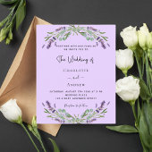 Lavender violet greeneret budget bruiloft-uitnodig