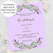 Lavender violet greeneret budget bruiloft-uitnodig flyer