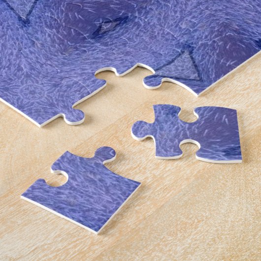 Lavender violet paarse abstracte kunst legpuzzel (Zijkant)