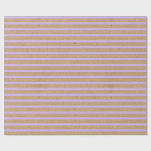 Lavender Violet Paarse Lines Faux Rustic Kraft Cadeaupapier (Vlak)