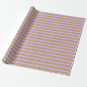 Lavender Violet Paarse Lines Faux Rustic Kraft Cadeaupapier (Uitgerold)